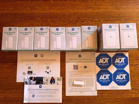 ADT Self Setup Security System w/ Google Nest Doorbell, Hub, 6 Door, 2 Motion