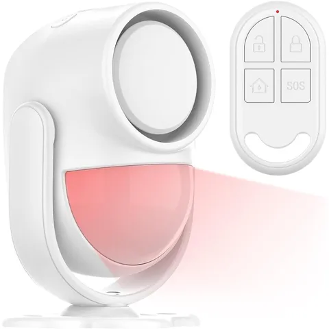 125dB Loud Motion Sensor Alarm with 328ft Remote Control (40ft PIR Detector, ...