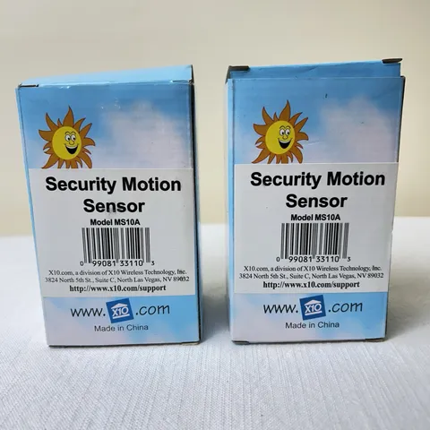 2 BRAND NEW IN BOX  X10 Wireless Technology  Security Motion Sensor Model MS10A