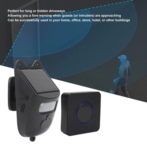 Solar Wireless Driveway Alarm System Driveway Alarm Wireless Motion Detecto WERV