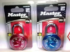 Master Lock Combination Pad Locks Blue & Red