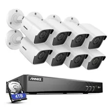 ANNKE 4K 8CH DVR 5MP Security Camera System Human Vehicle Detection H.265+ IP67