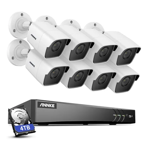 ANNKE 4K 8CH DVR 5MP Security Camera System Human Vehicle Detection H.265+ IP67