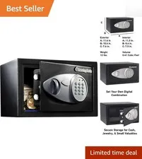 Compact Lock Box with Digital Keypad - Water Resistant & Anti-theft Features