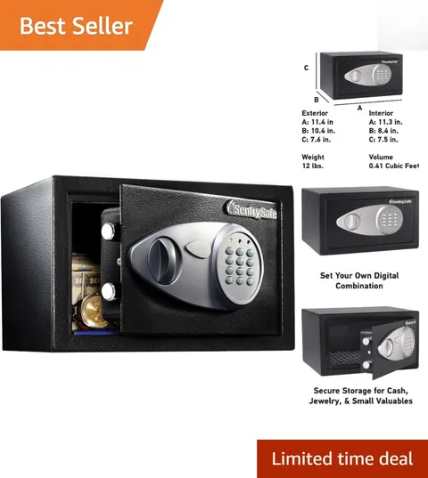 Compact Lock Box with Digital Keypad - Water Resistant & Anti-theft Features