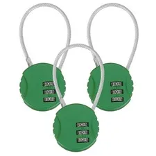 3-Pack Combination Locker Lock, 3 Digit Padlock for Gym/Luggage [Dark Green]