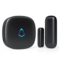 Wireless Door Chime Sensor Alarm 500 FT Range Black 1 Sensor Door Contact