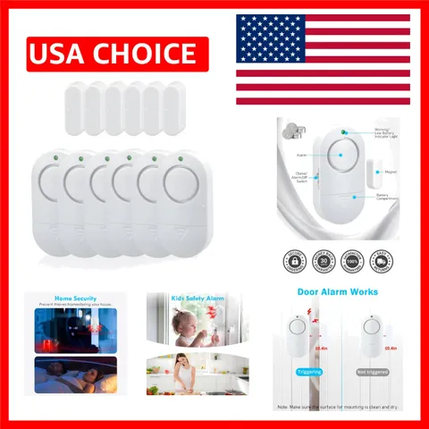 Compact 120 dB Door Alarms with Low Battery Indicator for Home Protection