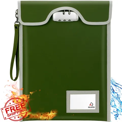 BALAPERI Fireproof Document Bag Olive Drab 15"x11"