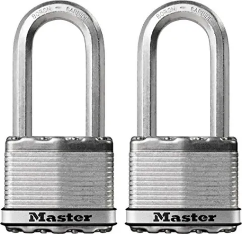 Master Lock Padlock, Magnum Laminated Steel Lock, 2 in. Wide, M5XTLH (Pack of 2-