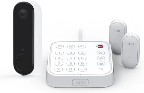 Home Security System - Wired Keypad Sensor Hub, (2) 8-In-1 Sensors, 24/7 Profess