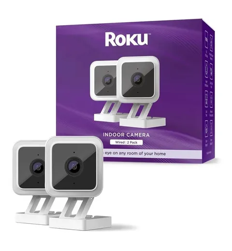 NEW Roku Smart Home Indoor Camera SE (2-Pack) Wired Security Surveillance
