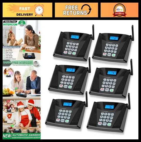 Wireless Intercom System for Home & Office, 5300ft Range, 9 Channel, Hands-Free,