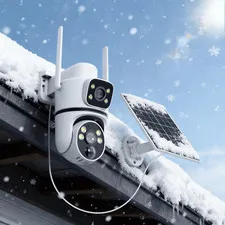 Dual Lens Solar Wireless PTZ Security Camera, Dual Band Wifi Security Cameras wi