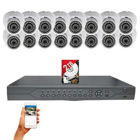 Evertech 32 Channel 16x Night Outdoor Indoor Security Camera CCTV System 2TB HDD