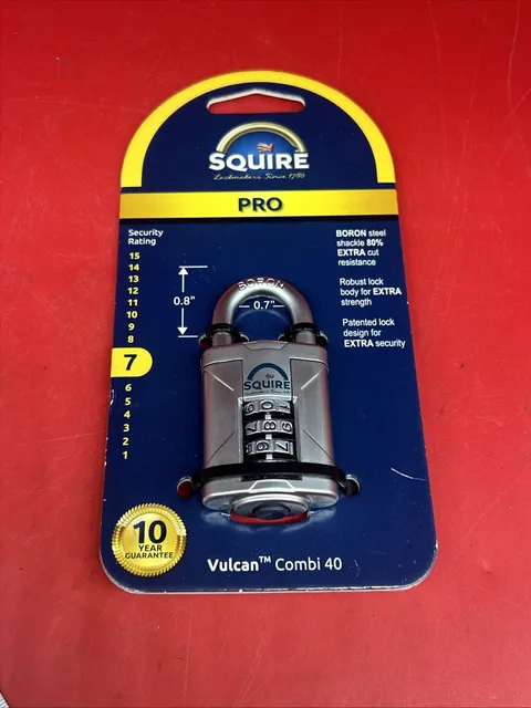 Squire Vulcan Long Shackle Combi Padlock 40mm Master lock #m6
