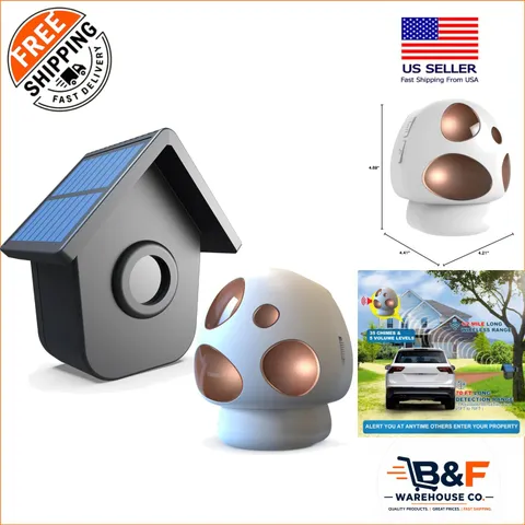 Weatherproof Driveway Security System - Solar Motion Sensor & Portable Receiver