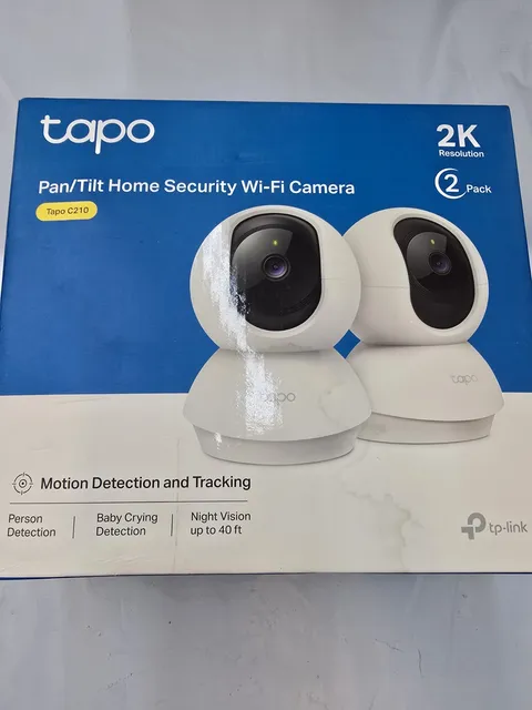 Tapo Tapo C210 2K Wi-Fi Pan/Tilt Indoor Security Cameras 2-Pack Night Vision