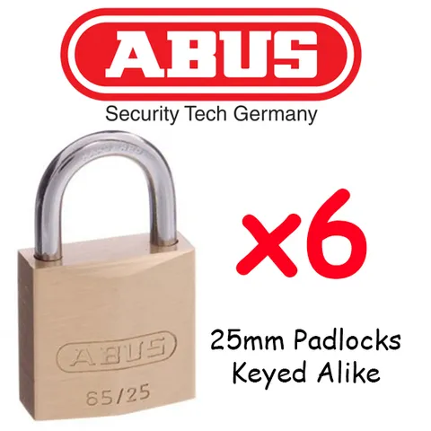  Padlocks ABUS Brass 25mm x6  BULK LOT Keyed Alike High quality