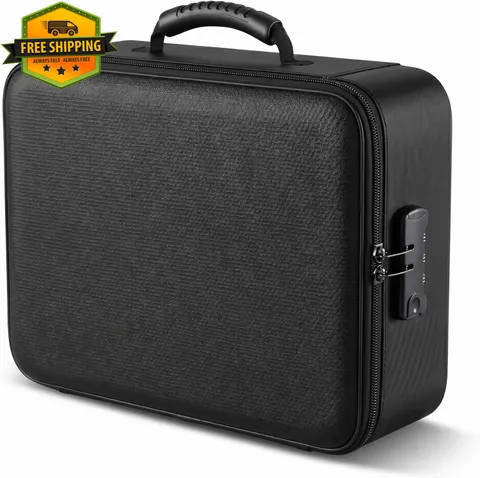 Fireproof Document Box with Lock Important File Organizer Safe Storage Case