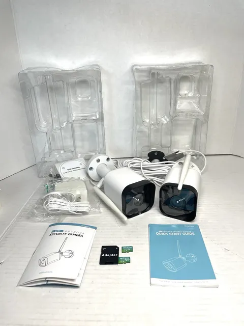 LAVIEW B9 SECURITY CAMERA LV-PB9W-K, +EXTRA CAM w/2 KEXIN 128 GB MICRO CARDS