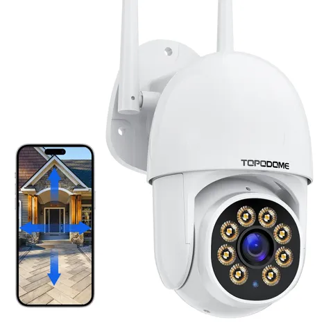 Topodome Wi-Fi Security Camera Outdoor 1080P, RTSP IP Surveillance Home WiFi ...