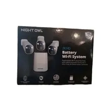 New Night Owl 2K HD Battery Wi-Fi Security Hub x3 Cameras FWR8G64-B43L FreeS&H