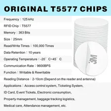 10pcs T5577 Sticker 125khz RFID Tags T5577 RFID Sticker RFID Chip T5577 Adhes...