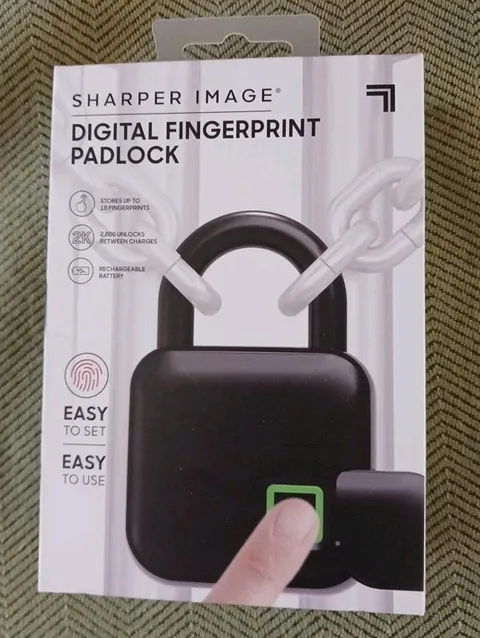 Sharper Image  DIGITAL FINGERPRINT PADLOCK, Black.