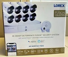 Lorex 4K Smart Deterrence Fusion 8CH NVR 8-Cam 2TB Wired Alexa/Google