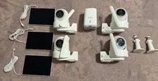 YOYIRYB 4-Pack Wireless Wi-Fi Solar/Battery IP Cameras White Night Vision
