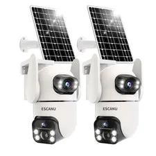 Solar Security Cameras Outdoor Wireless,Cameras for Home Security with Dual L...