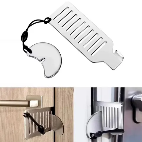 Safety Anti-Theft Door Blocker Portable 8Cm Stainless Steel Safe Security Tool f