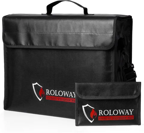 Fireproof Document & Money Bags ROLOWAY X Large Fireproof & Water Resistant Bag