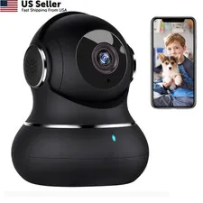 litokam 2K Indoor Security Camera, 360° Cameras for Home 1 Pack-2.4GHz, Black