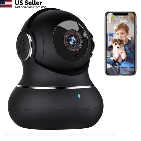 litokam 2K Indoor Security Camera, 360° Cameras for Home 1 Pack-2.4GHz, Black