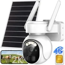 4G LTE Security Cameras Wireless Outdoor, 2K Solar Cellular Security Camera, ...