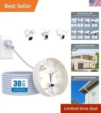 Versatile 30ft/9m Power Cable Mount for WYZE, Blink & Ring Floodlight Cams