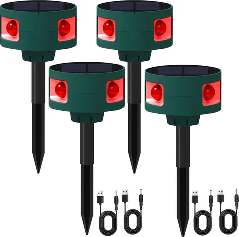 129Db Solar Motion Sensor Alarm - 360° Infrared Security Light for Home & Yard
