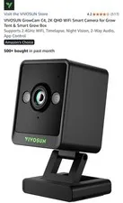 VIVOSUN GrowCam C4, 2K QHD WiFi Smart Camera for Grow Tent & Smart Grow Box