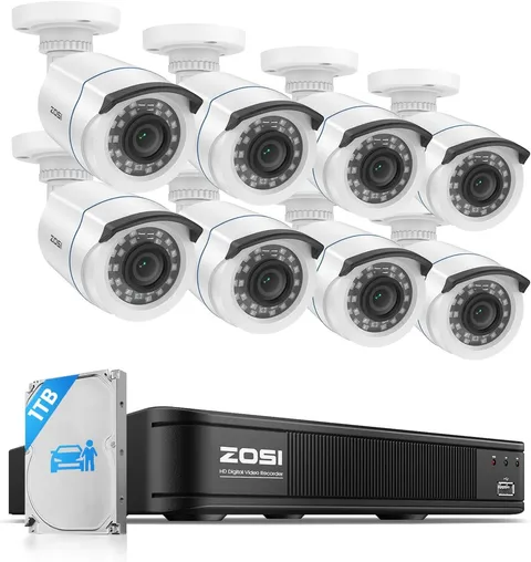 ZOSI 5MP 8 Channel H 265 Home Security System 1TB