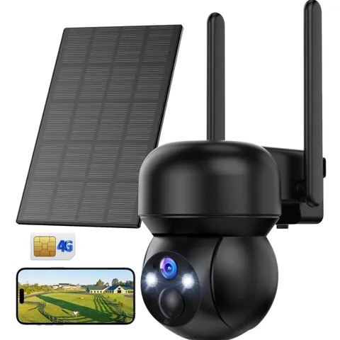 Cellular Solar Security Camera Outdoor 2K Night Vision Motion Detection Wireless