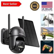 2K Solar Powered Wireless Outdoor Security Camera with 360° View & Night Vision