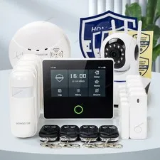 HOMSECUR 2G 4G WIFI 4.3'' Touch Screen Alarm System + HD IP Camera Extra Protect