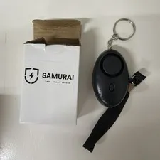 Samurai LED Personal Alarm Keychain Black