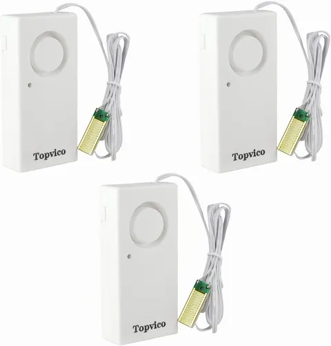 Water Leak Sensor Detector, 120dB, 37.8 Inches Cable, 3 Packs | Flood Alarm for