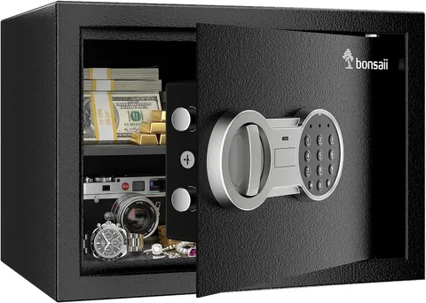 Bonsaii Safe Box with Electronic Keypad for Home Office, 0.6 Cu.Ft | SPCC Steel,