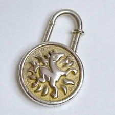 Hermes Cadena Padlock Happy Year Of The Sun 1994 Pendant Charm SV925 Used
