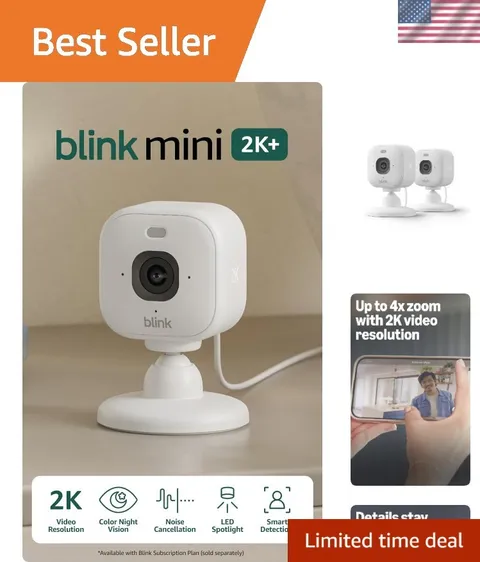 Mini 2K+ newest model – Plug-in Home & Pet Indoor Security Camera with 2K vid...