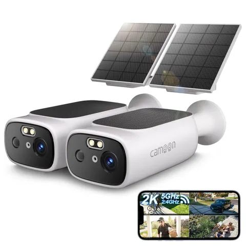 2K Solar Camera Outdoor Wireless-5/2.4Ghz WiFi Cameras for Home Security, AI ...